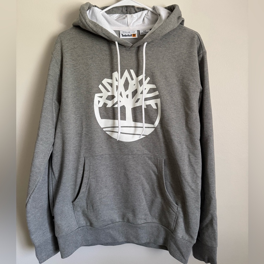 Timberland Gray Hoodie with White Tree Logo